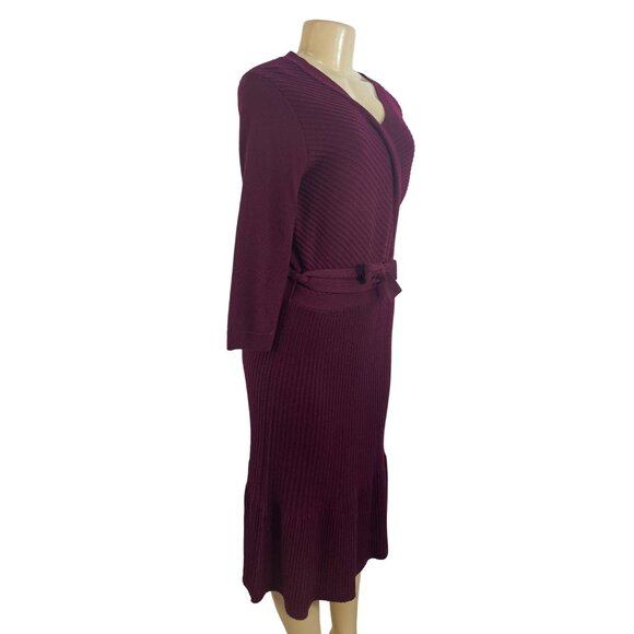 Kate Spade Women's Purple V Neck Long Sleeve Wrap Dress Sz S - NWT - Picture 2 of 10